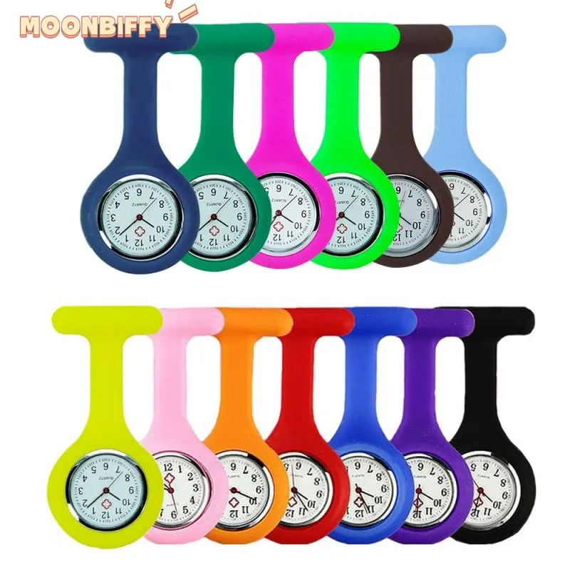 Orologio Da Tasca In Silicone Tinta Unita Semplice Orologio Da Infermiera Spilla Orologio Da Tasca Con Corsetto Orologio Da Tasca Orologio Con Movimen