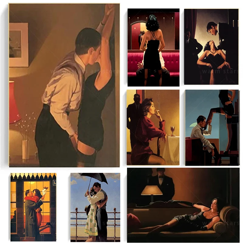 Jack Vettriano Portrait Print Art Canvas Poster Per Soggiorno Decor Home Wall Picture