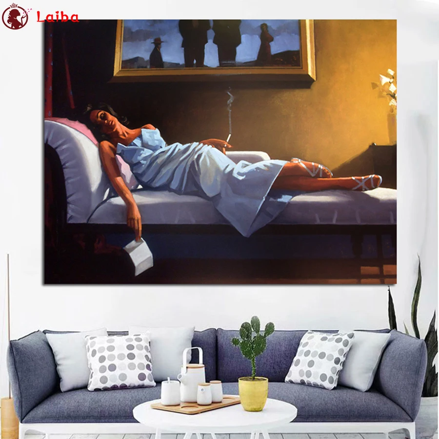Pittura Diamantata Con Lettera Di Jack Vettriano, Mosaico A Punto Croce, Quadrato O Rotondo, Ricamo Con Strass, 5D
