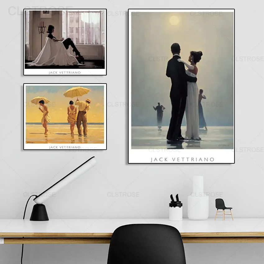 Jack Vettriano Ritratto Vintage Canvas Painting Nordic Wall Art Poster Seaside Scenery Picture Decorazione Della Casa Soggiorno
