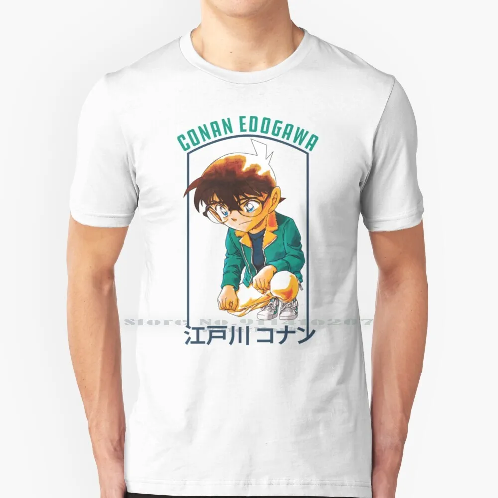 Detective Conan Edogawa T Shirt 100% Puro Cotone Anime Manga Detective Conan Conan Grigio Edogawa Shinichi Kudo Shibuya Giappone