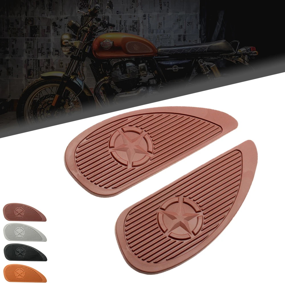 Per Royal Enfield 650 Interceptor Side Fuel Tank Pad Sticker Adesivo In Gomma
