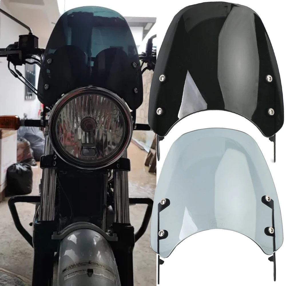 Parabrezza Moto Per Royal Enfield Interceptor 650 Parabrezza Fly Screen Pare-Brise Flyscreen Protector Fumo In Fibra Di Carbonio