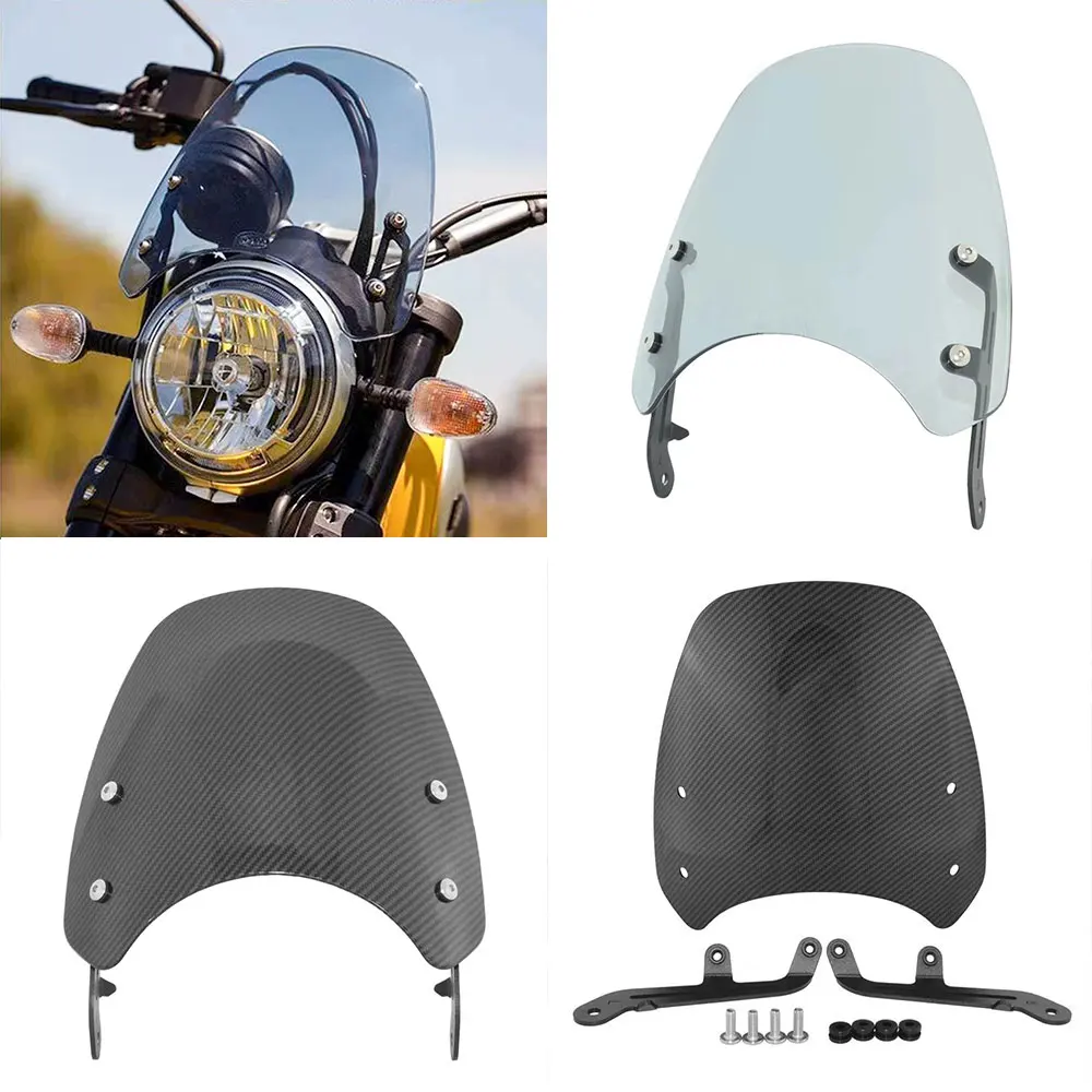 Schermo Del Parabrezza Per Royal Enfield Interceptor 650 Deflettori Del Vento Fly Screen Pare-Brise Staffa Del Parabrezza Supporto Per Faro