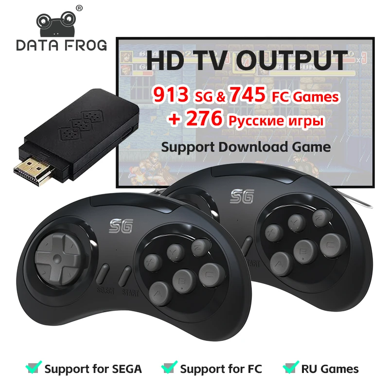 Data Frog 16 Bit Retro Wireless Sega Stick Per Sega Mega Drive 2 Built-In 1913 Giochi Classici Per Sega Nes Console Per Videogiochi