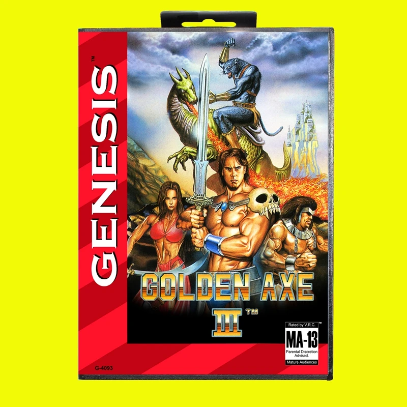 Golden Axe Iii Md Game Card 16 Bit Usa Cover Per Sega Megadrive Genesis Cartuccia Per Console Per Videogiochi