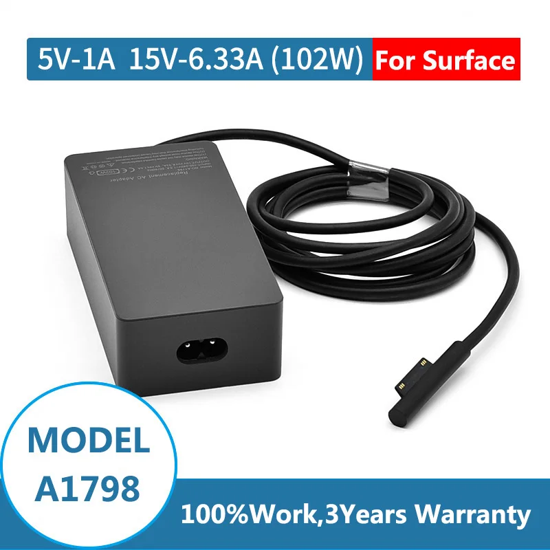 Alimentatore 102W Per Microsoft Surface Book 2,Surface Laptop Surface Pro X Pro 7 Pro 6 Pro 5 Surface Pro 4 Surface Pro 3 1798