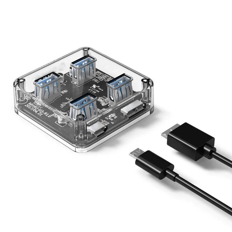 4 Porte Super Speed Usb 3.0 Hub Usb3.0 Del Desktop Trasparente Hub Design Compatto Per Il Vostro Microsoft Surface, Ultrabooks E Mac Book