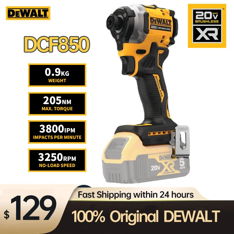 Dewalt 20V Avvitatore A Percussione Dcf850 Trapano Elettrico A Batteria 205Nm Motore Brushless Trapano Ricaricabile Utensili Elettrici