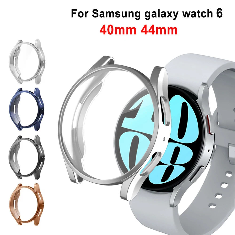 Custodia Per Samsung Galaxy Watch 6 44Mm 40Mm Proteggi Schermo Placcato Tpu All-Around Bumper Shell Galaxy Watch 6 40Mm 44Mm Cover