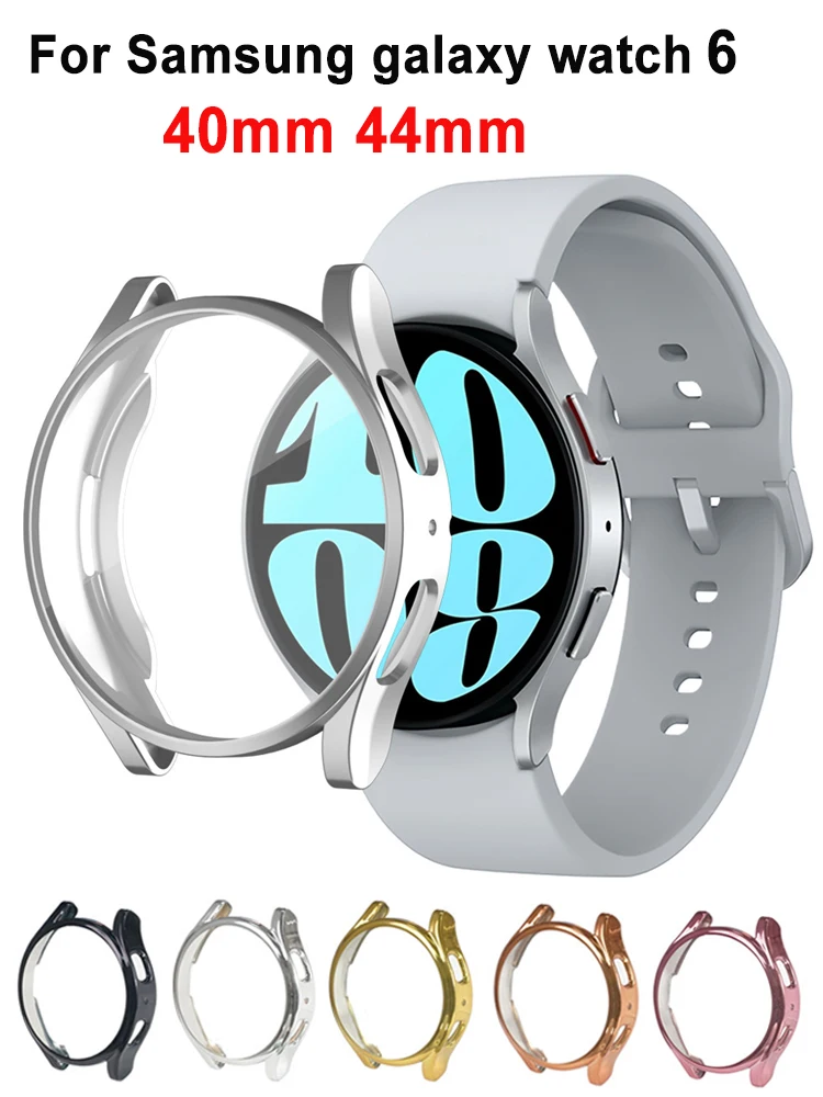 Custodia Per Samsung Galaxy Watch 6 44Mm 40Mm Proteggi Schermo Placcato Tpu All-Around Bumper Shell Galaxy Watch 6 40Mm 44Mm Cover