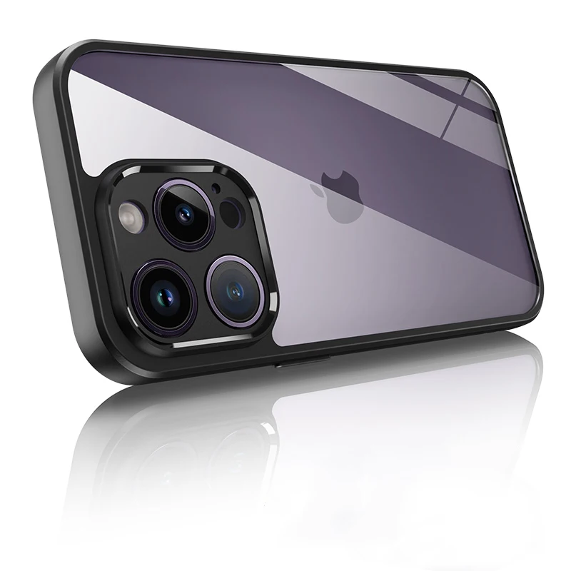 Per Funda Iphone 15 Pro Max Custodia Black Edge Cover Trasparente Per Pc Iphone 13 14 15 Pro Max Custodie Cover Posteriore Protettiva Antiurto