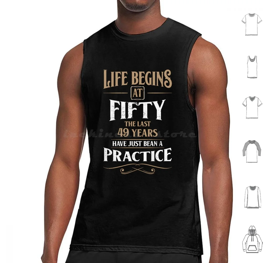 La Vita Inizia Alle Fifty , 50Th Birthday Gift Canotte Gilet Senza Maniche Vintage Old Retro 50Th Birthday 70S 1971 Aged Year Men
