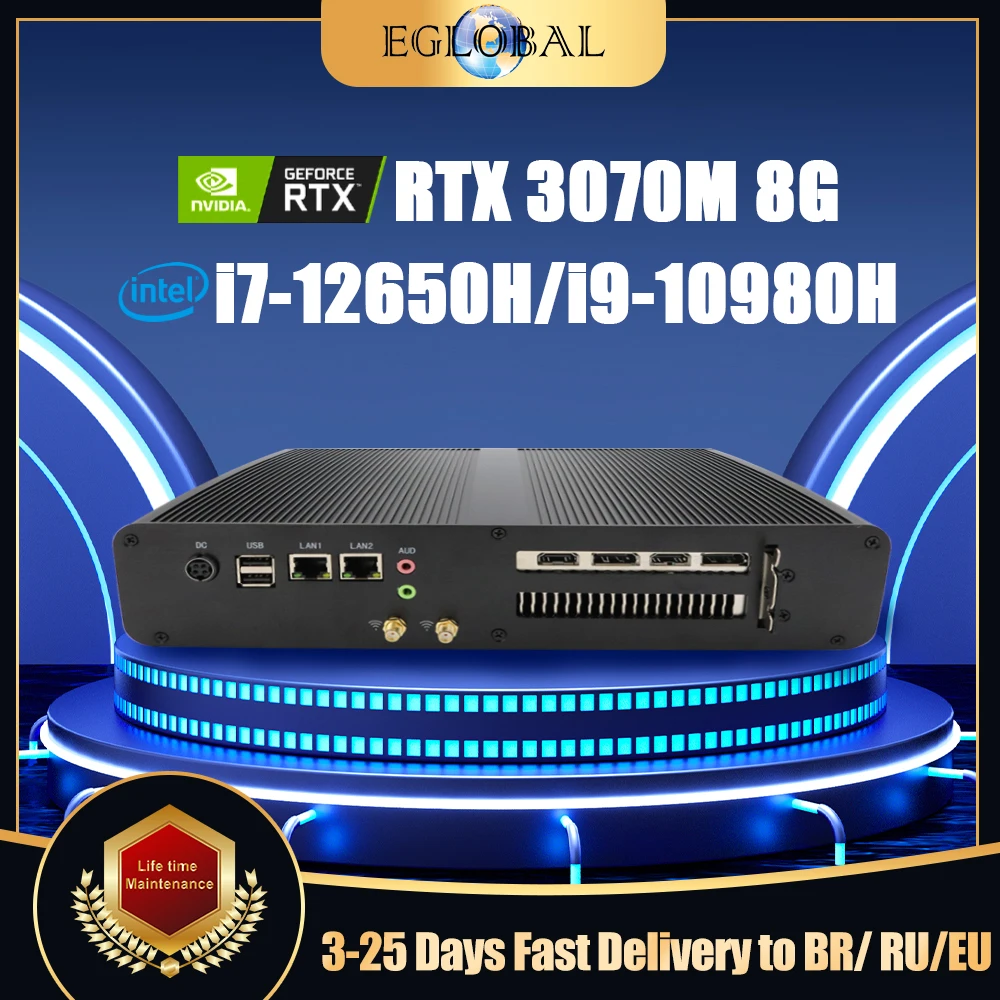 Eglobal-Mini Pc Da Gioco Intel I7 12650H I9 10980Hk Nvidia Rtx 3070 8G 3060 12G Ddr5 Ddr4 Nvme Windows 11 Gamer Computer Desktop