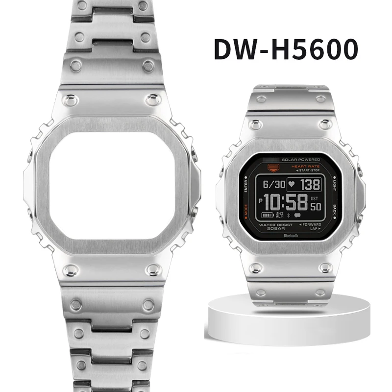 Cornice Del Cinturino Dell'Orologio Modificata Per Il G-Shock Casio Dw-H5600 Dwh5600 Cassa In Acciaio Di Precisione Solida Catena Del Cinturino Dell'O