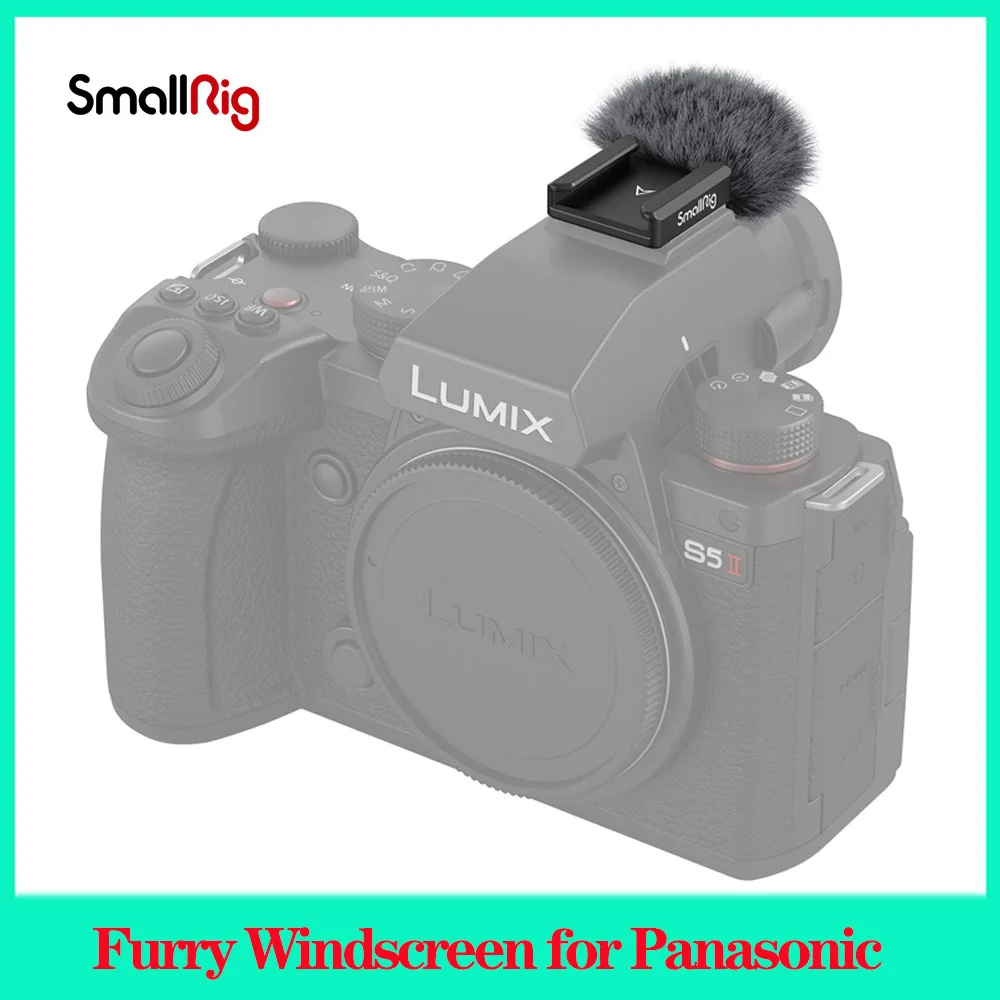 Parabrezza Peloso Smallrig Per Panasonic Lumix G9 Ii / S5 Ii / S5 Iix Con Supporto Per Scarpe Fredde Per Mini Led Light 4245