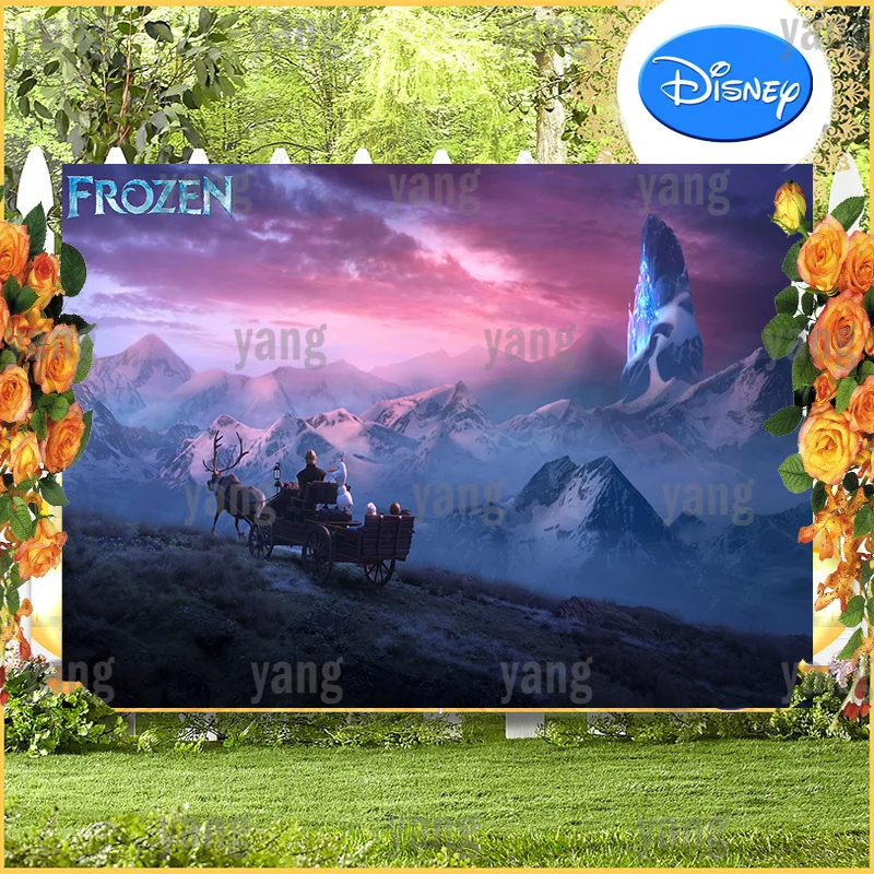 Cartoon Disney Frozen Princess Custom Cute Sven Olaf Sfondo Colorato Festa Di Compleanno Decorazione Banner Fotografia Sfondo