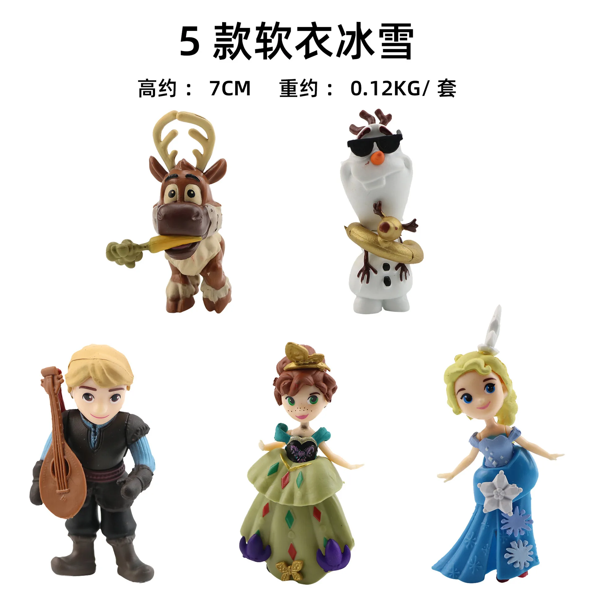 5 Pz/Set Disney Princess Figure Toys Frozen Snow Queen Anna Elsa Olaf Pupazzo Di Neve Kristoff Sven Action Figure Toy For Children