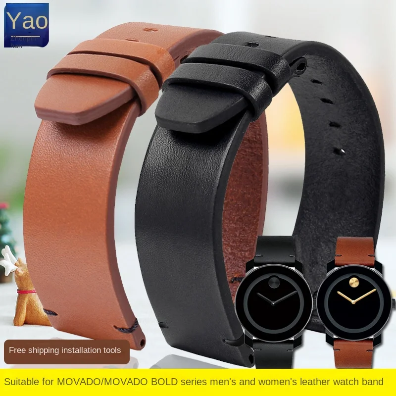 Cinturino Per Orologio In Pelle Da Uomo Adatto Per Porta Movado Serie Bold 3600305/306/307 Accessori Per Cinturino In Pelle 22Mm