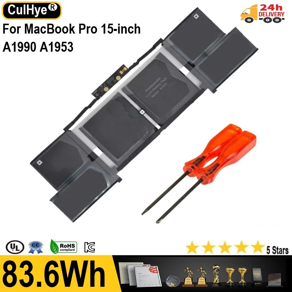 Batteria Per Laptop A1953 Per Apple Macbook Pro A1990 Touch Bar Da 15 Pollici 2018 2019 Anno Emc3359 Emc3215 Mr962Ll 11.4V 83.6Wh