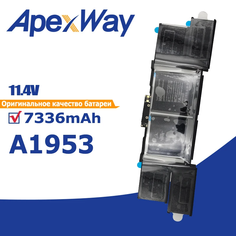 Batteria Per Laptop Apexway A1953 Per Apple Macbook Pro A1990 Touch Bar Da 15 "(Metà 2018 / 2019) Emc3215 Emc3359 Mr962Ll 11.4V 7336Mah