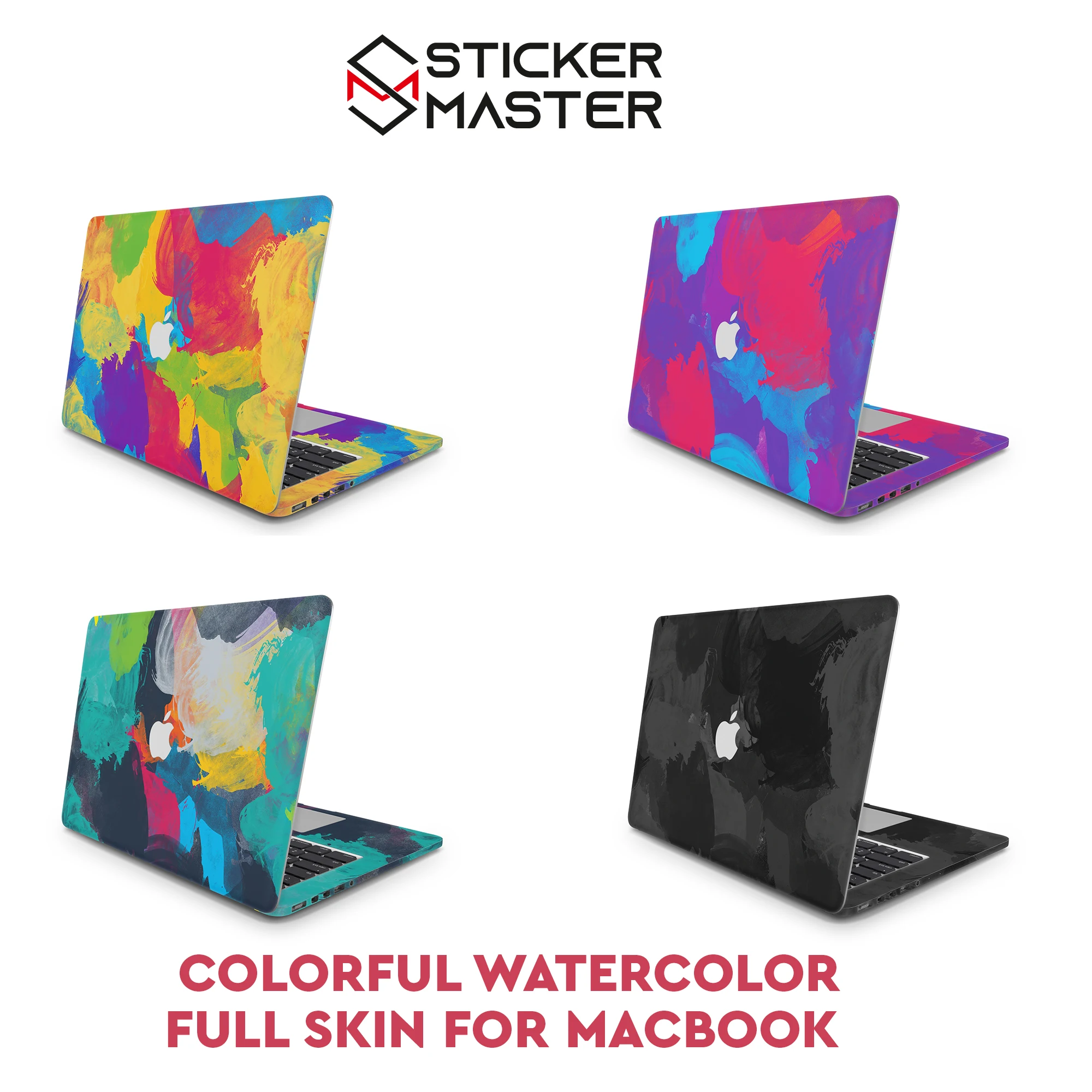 Sticker Master Colorful Acquerello Vinyl Decal Skin Per Apple Macbook Pro 13 "2019 15" 2018 Air 13 "2020 Retina 2015 Mac 11" Mac 12 "2021 Cute Colorfu