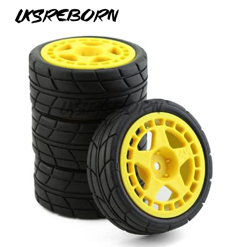 Rc Rally Car Cerchione In Plastica Pneumatici In Gomma Per Modello Di Auto 1/10 Hpi Tamiya Kyosho Wrc Claw 43 Ken Block Fiesta Xv01 Tt02