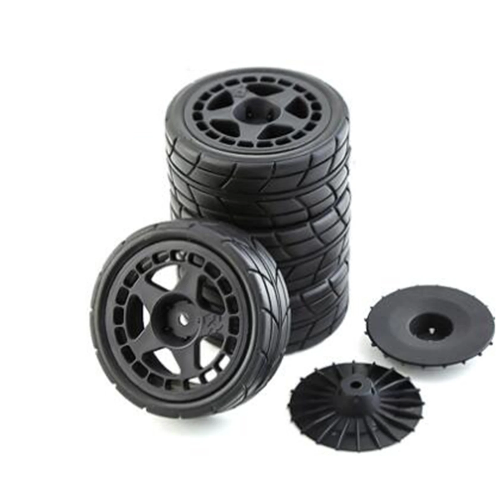 4 Pezzi Pneumatici In Gomma Cerchione Per 1/10 Rc Rally Car Hpi Tamiya Wrc Claw 43 Ken Block Fiesta Quindico52 Xv01 Tt02 Rc Accessori Auto