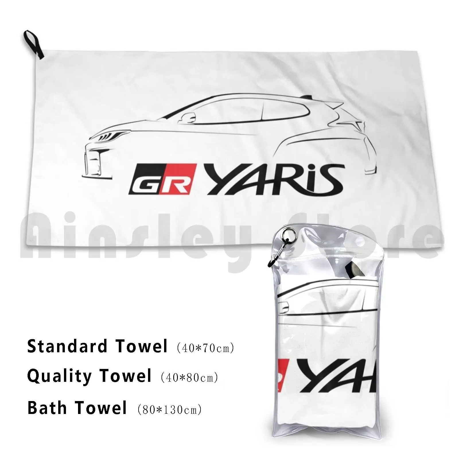 Gr Yaris Silhouette-Telo Mare Nero Asciugamano Di Qualità Ad Asciugatura Rapida Gazoo Racing Gr Yaris Gr Yaris Wrc Rallye Rally