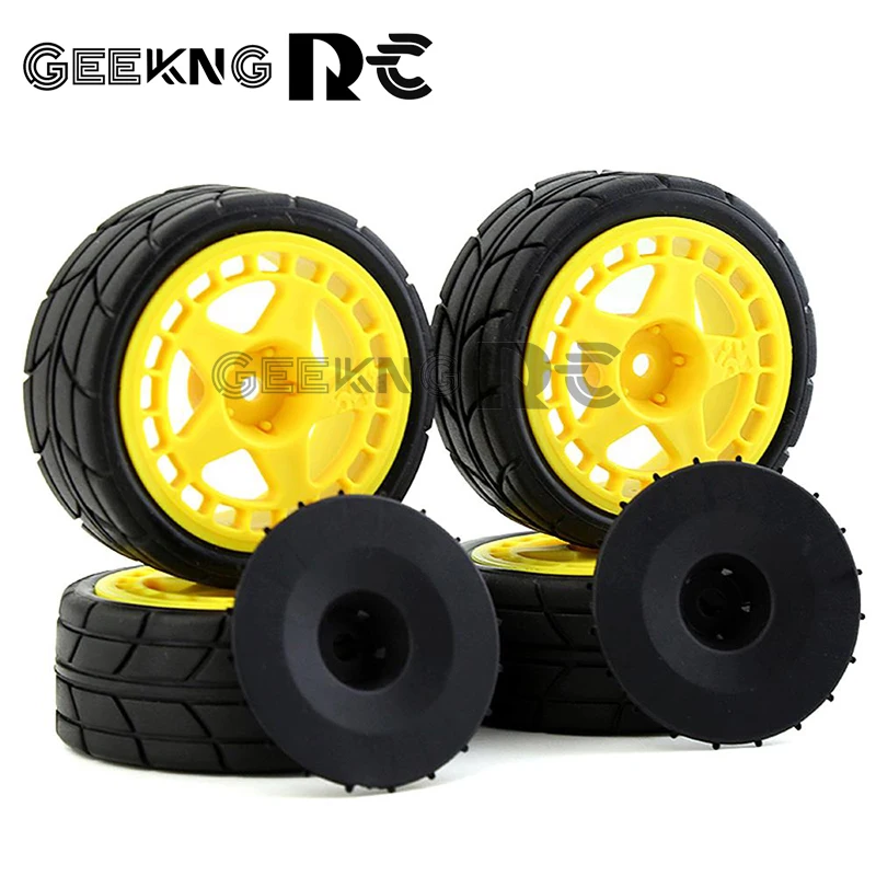 Rc Rally Car Cerchione In Plastica Pneumatici In Gomma Per Modello Di Auto 1/10 Hpi Tamiya Kyosho Wrc Claw 43 Ken Block Fiesta Xv01 Tt02
