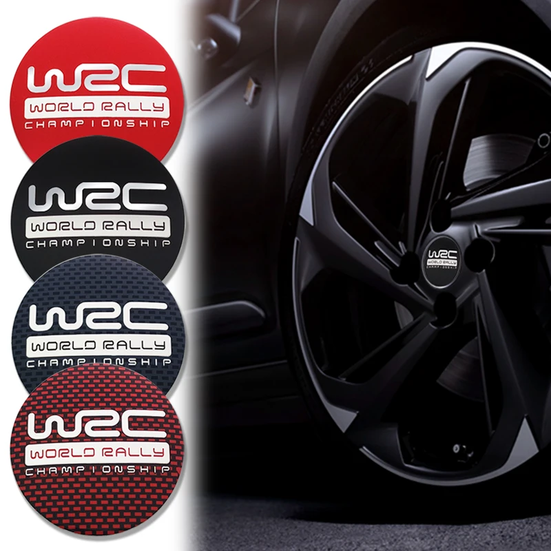 Alluminio 4Pc 56Mm Wrc Logo Badge Car Wheel Center Hub Caps Adesivi Emblema Per Accessori Del Campionato Di Rally