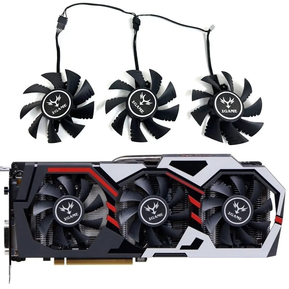 1Set/3 Ventole Nuova Ventola Gpu Gtx 1060 Gtx 1070 Da 75Mm, Per Ventola Di Raffreddamento Della Scheda Grafica Gtx 1060, Gtx 1070, Gtx 1070 Ti, Gtx 10
