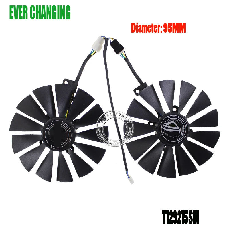 2 Pz/Lotto 95Mm 4Pin T129215Sm Ventola Di Raffreddamento Per Asus Rog-Poseidon-Gtx 1080 Ti-P11G-Gaming Ventola Di Raffreddamento Della Scheda Video Gt
