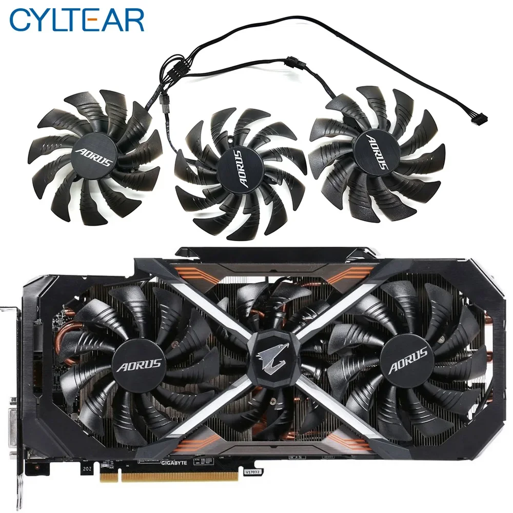 Muslimex 12V 0.55A Per Gigayte Aorus Geforce Gtx 1070 1080 Ti Rtx 2060 1080Ti Rtx2060 Xtreme Edition Gaming Cooler