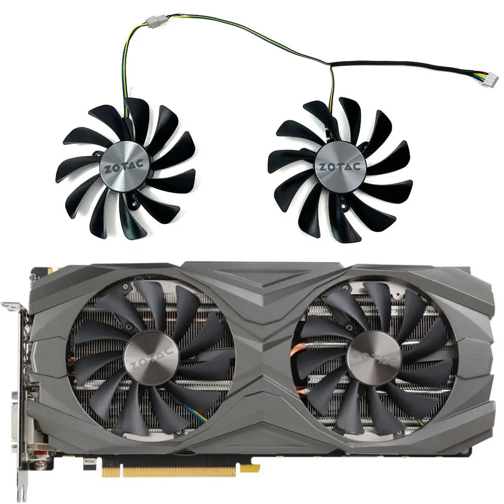 Nuovo 1Set Muslimex Gtx 1080 Ti Amp Edition Gpu Fan, Per Zotac Gtx 1080 Ti, 1070 Ti Amp Edition, Zt-P10810D-10P Ventola Di Raffreddamento Della Scheda