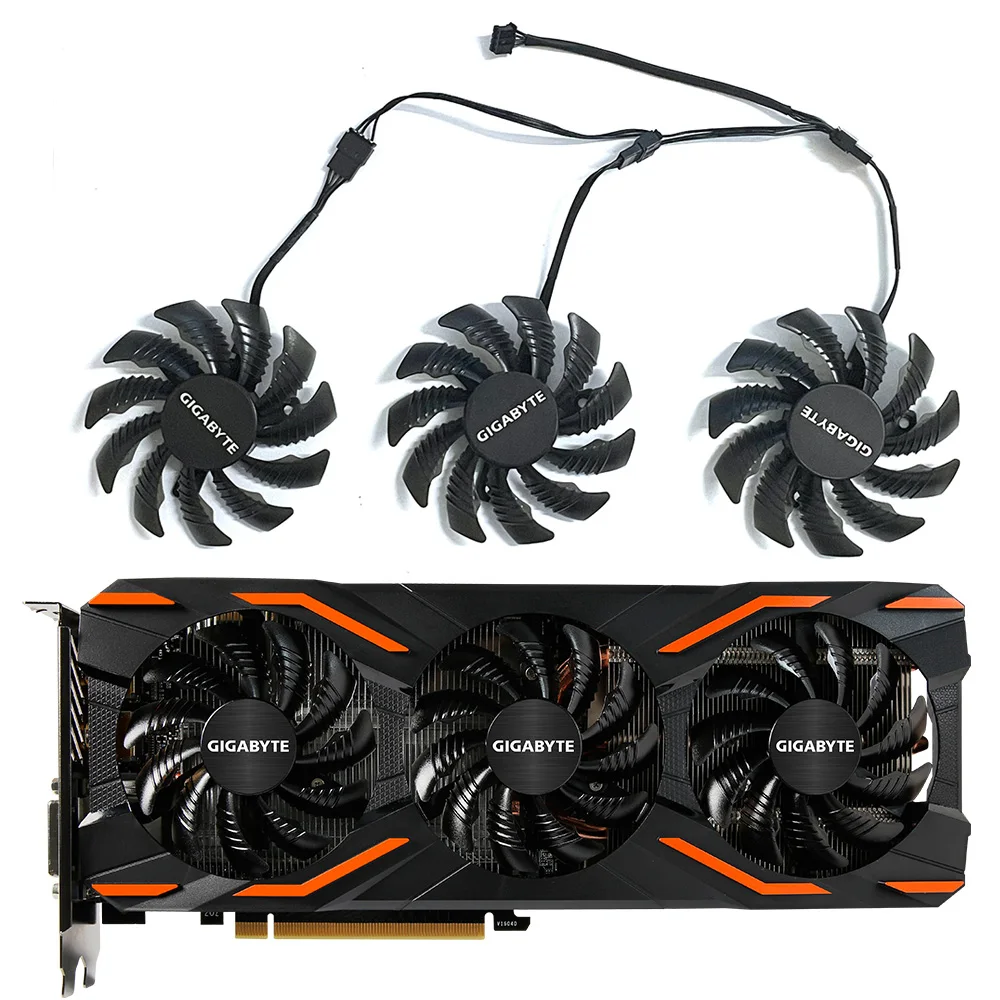 T128010Su 75Mm 4Pin Dc 12V 0.35A Ventola Di Raffreddamento Per Gigabyte Gtx 1080 Ti Gtx 1070 G1 Aorus Gtx 1060 1060 Gtx 980 Cpu Cooler