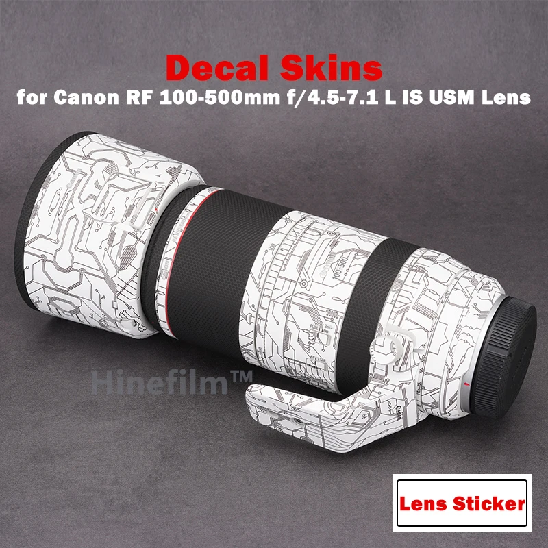 Rf100-500 Lens Sticker Premium Decal Skin Per Canon Rf 100-500Mm F/4.5-7.1 L Is Usm Lens Anti-Scratch Cover Film Wrap Sticker