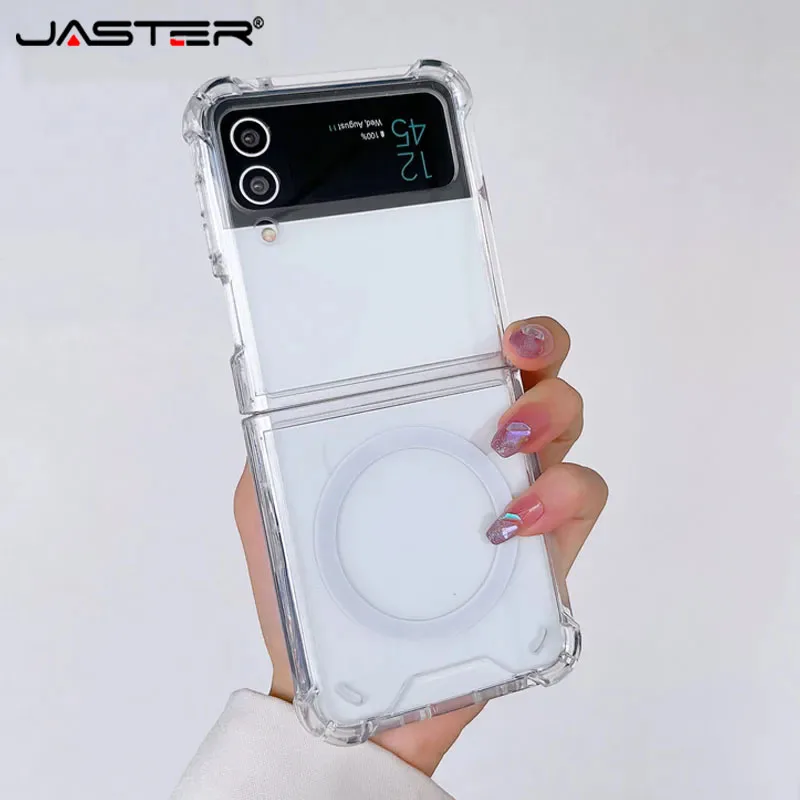 Per Magsafe Custodia Magnetica Trasparente Per Samsung Galaxy Z Flip 5 Z Flip 4 Z Flip 3 Ricarica Wireless Trasparente Funda Per Z Flip 5 4