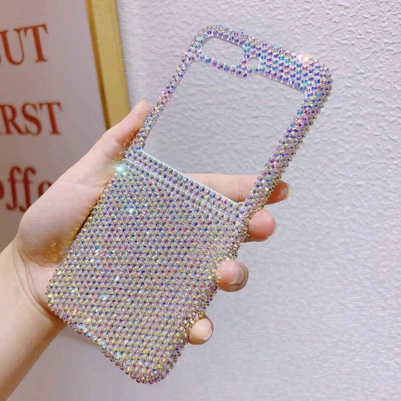 Lusso E Moda Bling Strass Gemma Diamante Per Samsung Z Flip 5 Flip 4 Fold 5 4 Flip 3 Z Fold 3 Z Fold 2 Flip 2 Custodia Per Telefono