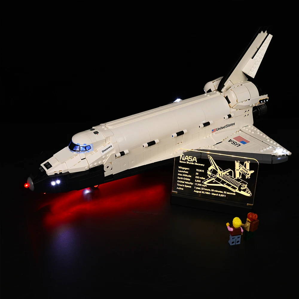 Easylite Led Light Acrilico Display Board Targhetta Per Nasa Space Shuttle Discovery 10283 Building Block Brick Toys Set No Model