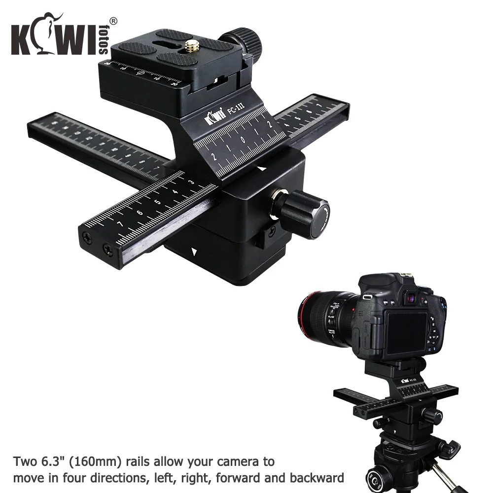 Deluxe Macro Focusing Rail Slider Per Canon Eos 5D Mark Iv Iii 6D Mark Ii 90D 80D 70D Eos R Rp Rebel T6 T7 T8I T7I Nikon D750 Z7