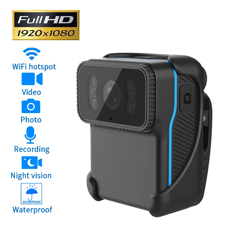 1080P Hd Portatile Body Action Camera Cs02 Wifi Dv Videocamera Impermeabile Registrazione In Loop Ir Night Vision Cam Mp4 Video