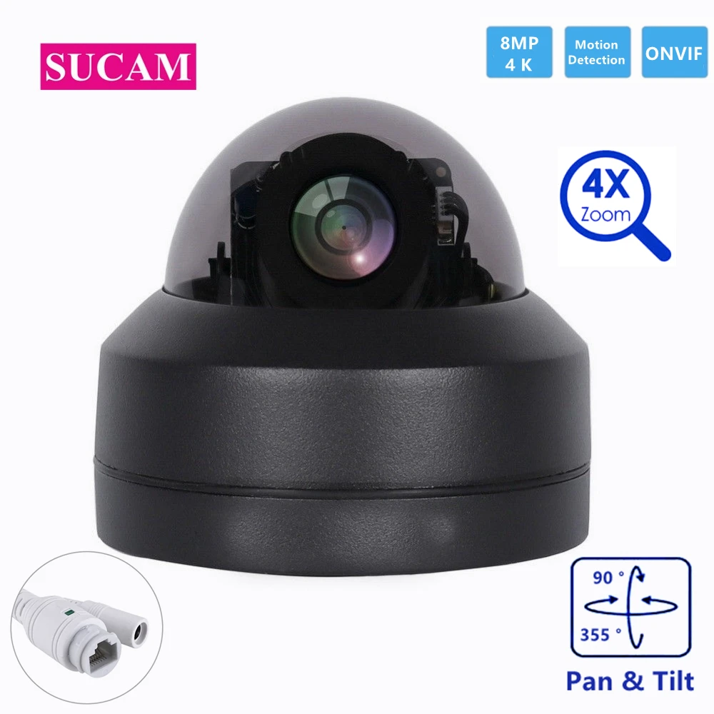 8.0Megapixel Ip Mini Ptz Cctv Camera Outdoor Pan Tilt 2.8-12Mm Ottico 4X Zoom Ptz Onvif Motion Detection Ip Security Ir Camera