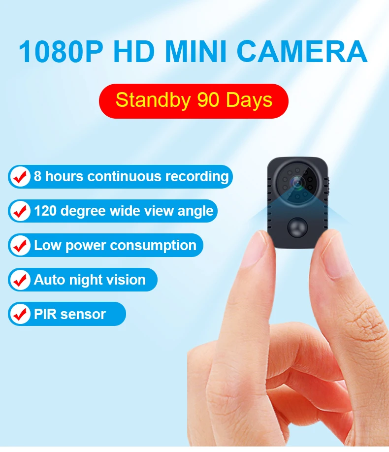 2023 Md29 Mini Cam Pir Videocamera Posteriore Clip Dv Smart Camera Hd 1080P Registratore Body Motion Attivato Piccola Nanny Cam Per Auto