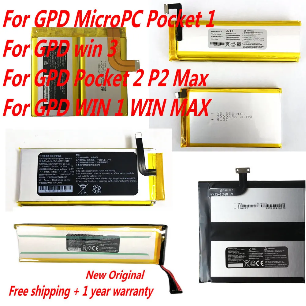 Nuova Batteria Originale Per Gpd Micropc Pocket 1 Per Gpd Win 3 Per Gpd Pocket 2 P2 Max Per Gpd Win 1 Win 2 Win Max