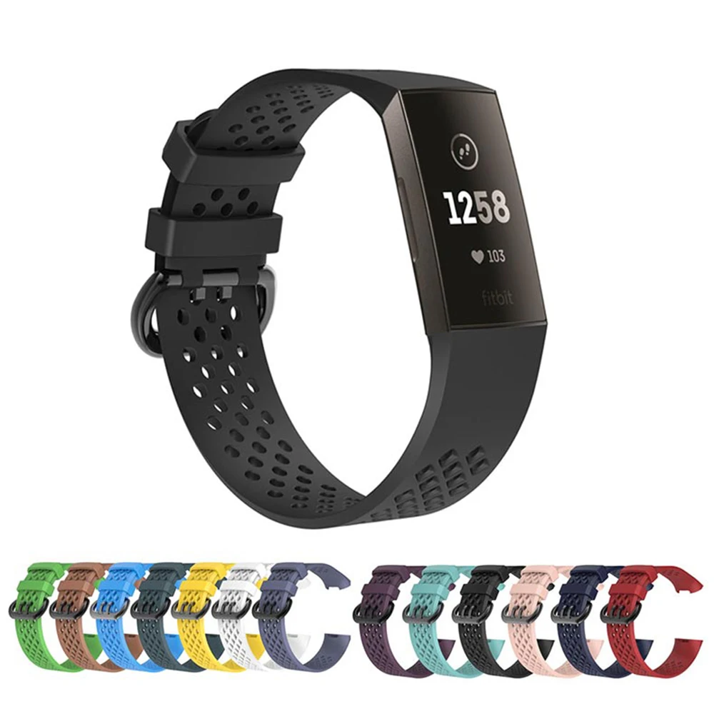 Per Cinturini Fitbit Charge 3/Charge 4, Cinturino Sportivo In Silicone Traspirante Per Fitbit Charge 3