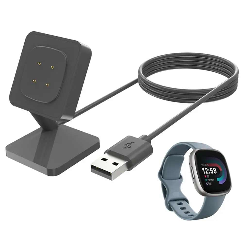 1 Pcs Power Adapter Charger Cradle Fast Charging Cable Compatible For Fitbit Versa 4 3 Sense 2 Smartwatch Charger Cable Dock