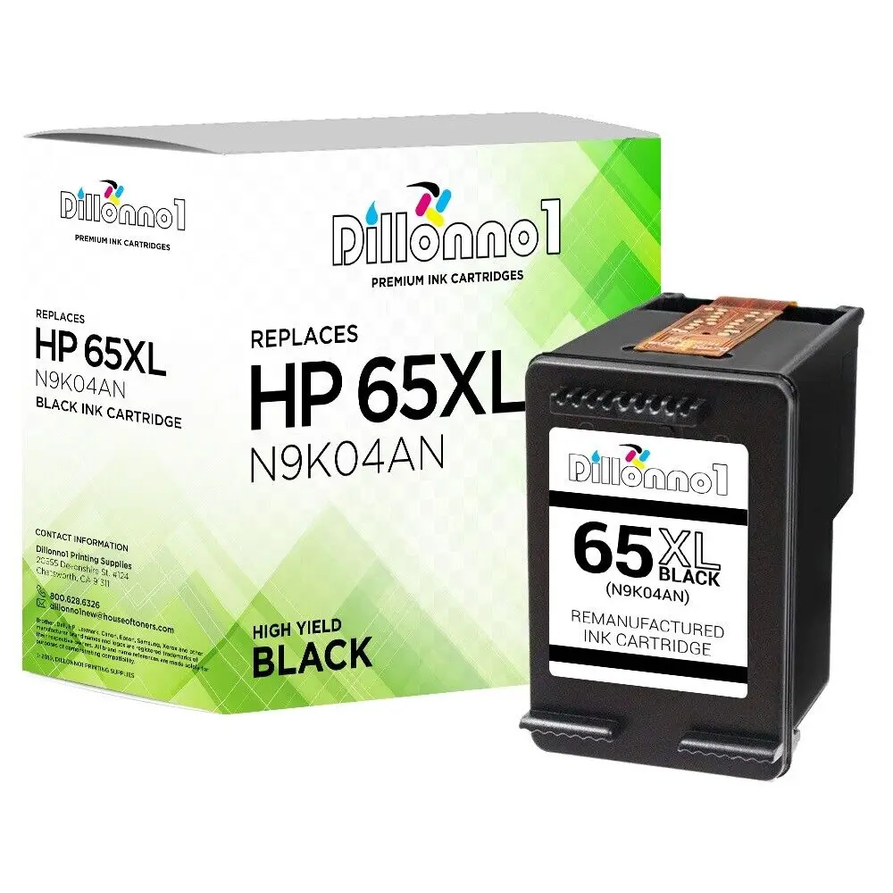 Inchiostro Nero Hp 65Xl Rigenerato Per Deskjet 2600 Serie 3700 Envy 5000 Series