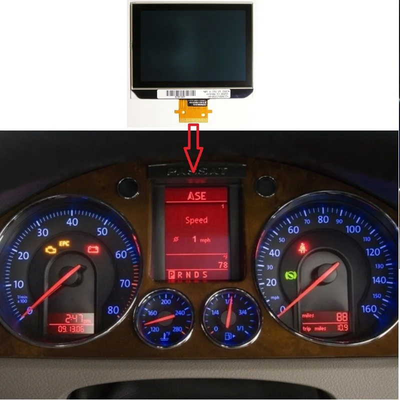 • Display Lcd Cruscotto Per Vw Passat 3C B6, Volkswagen Golf 5 V Caddy ,Golf V ,Golf Vi ,Eos ,Bora Gli,Tiguan ,Magotan