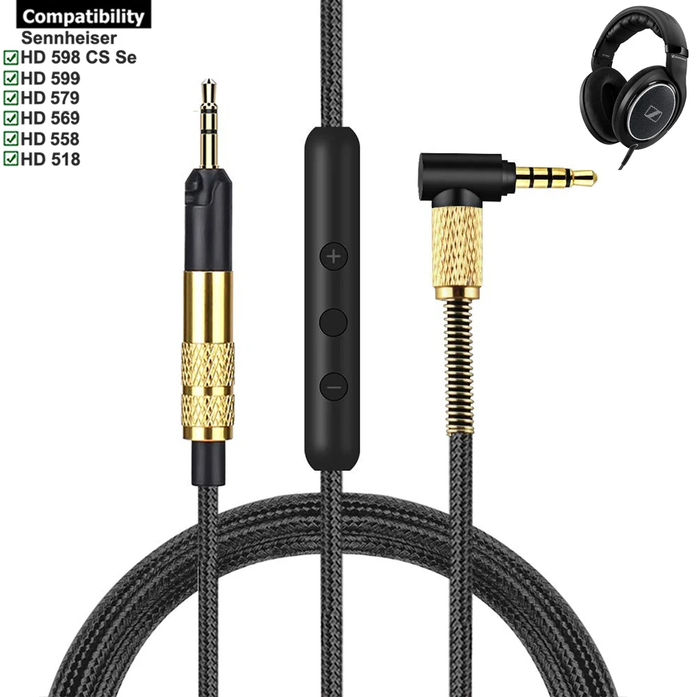 Cavo Intrecciato Di Ricambio Ofc Per Sennheiser Hd 518 558 569 579 599 598 Cs Se Hd518 Hd558 Hd569 Hd579 Hd599 Cuffie